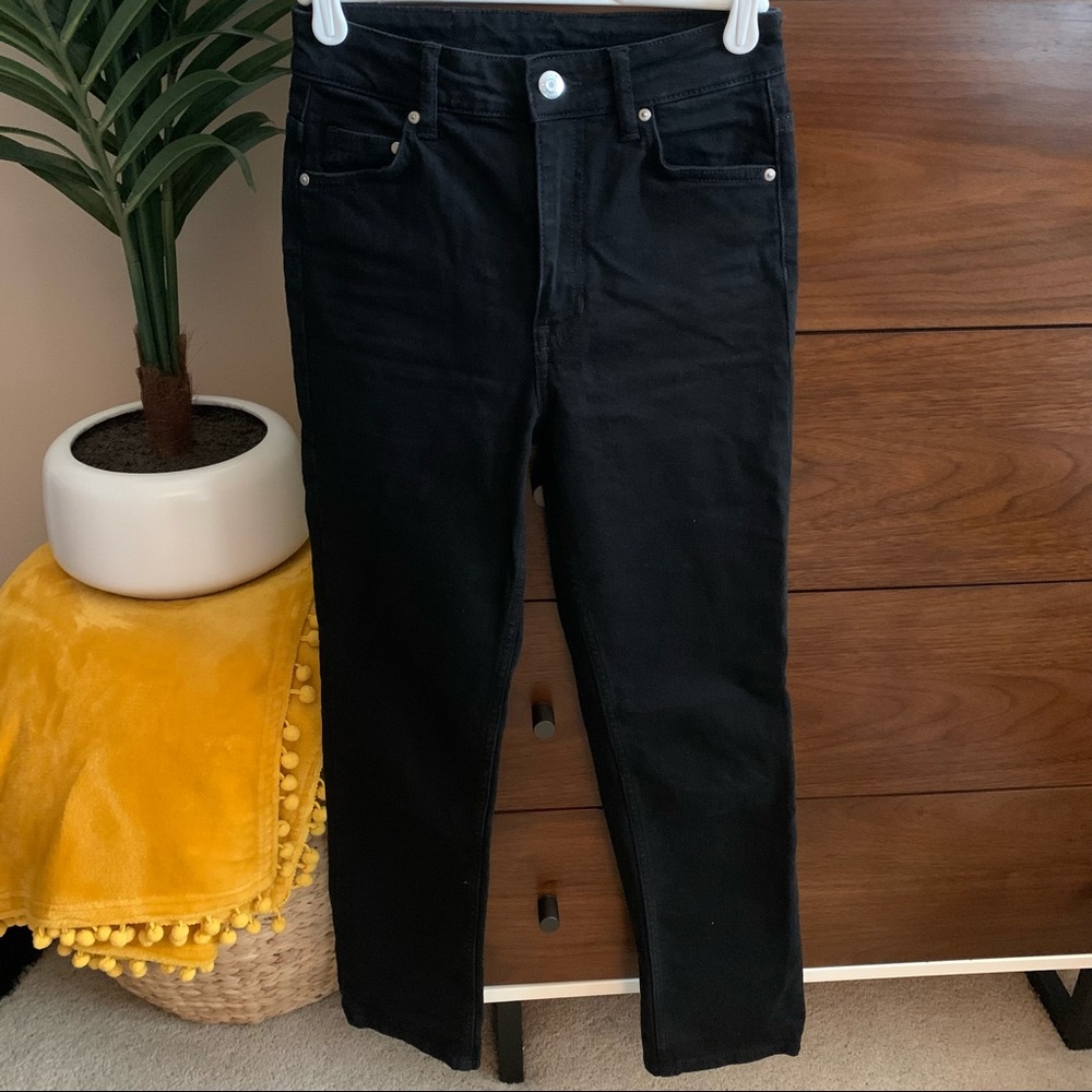 H&M black straight leg jeans